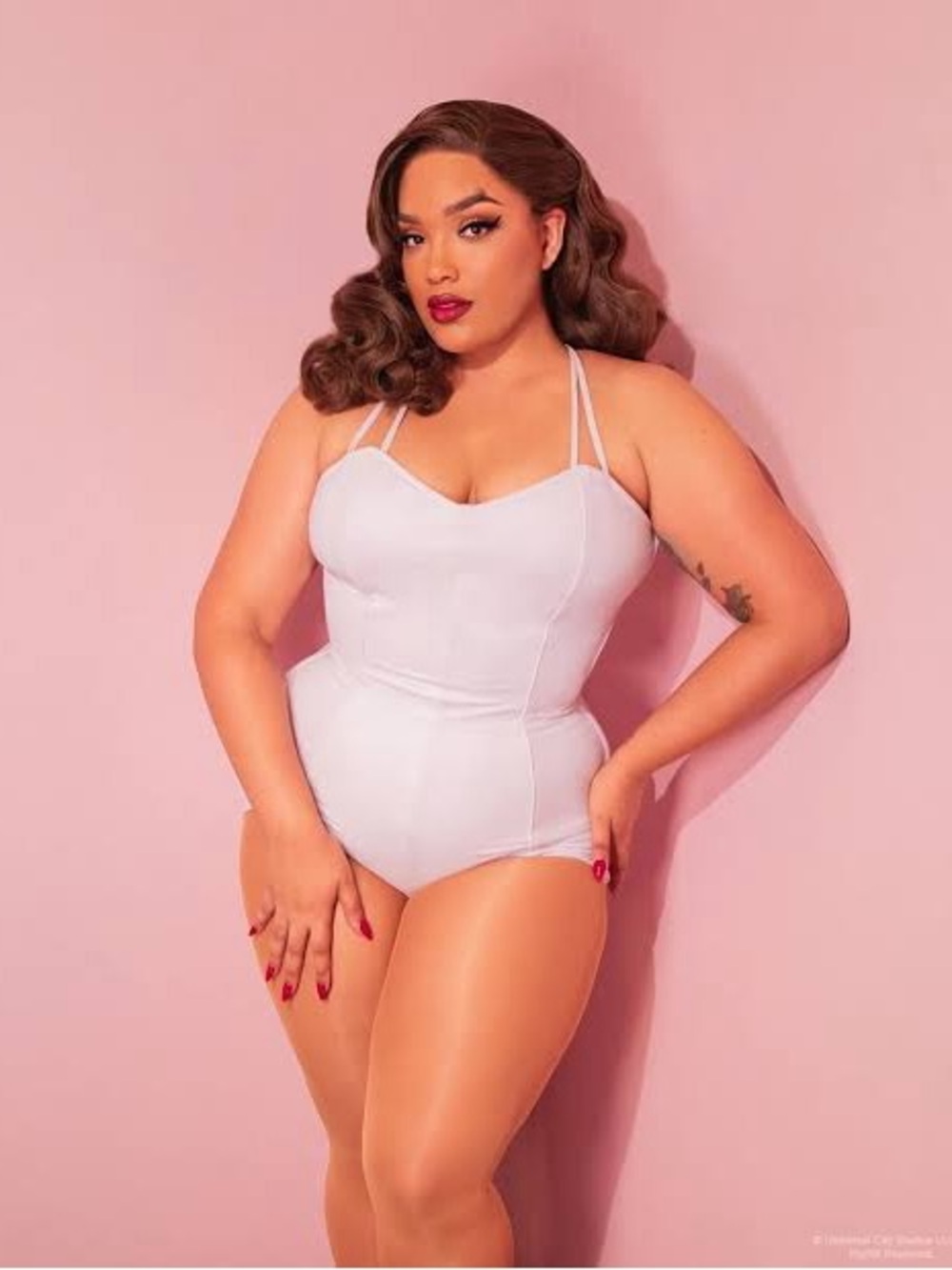 Vixen by Micheline Pitt Creature from Black Lagoon One-Piece Swimsuit with Skirt